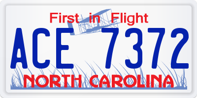 NC license plate ACE7372