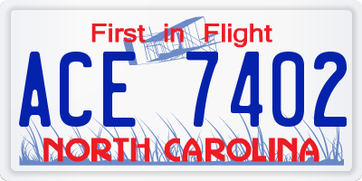 NC license plate ACE7402