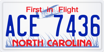 NC license plate ACE7436