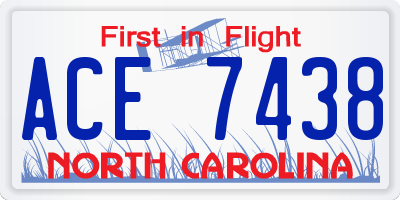 NC license plate ACE7438