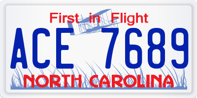 NC license plate ACE7689