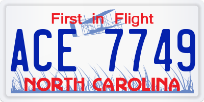 NC license plate ACE7749