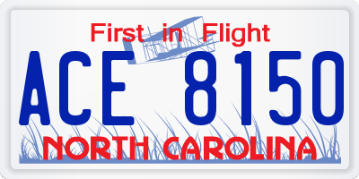 NC license plate ACE8150