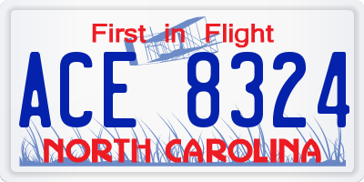 NC license plate ACE8324