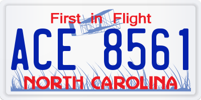 NC license plate ACE8561