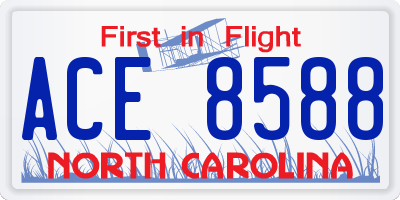NC license plate ACE8588