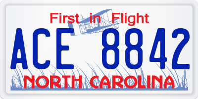 NC license plate ACE8842