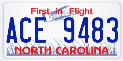 NC license plate ACE9483