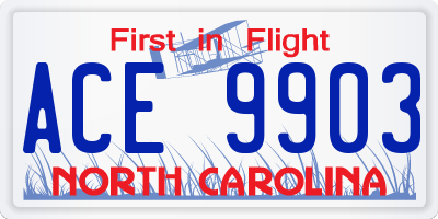 NC license plate ACE9903