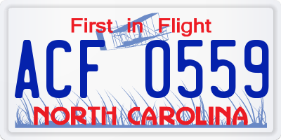NC license plate ACF0559
