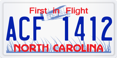 NC license plate ACF1412