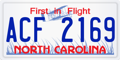 NC license plate ACF2169