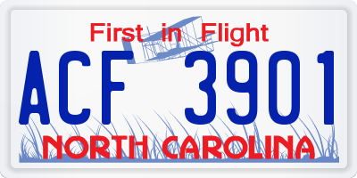 NC license plate ACF3901