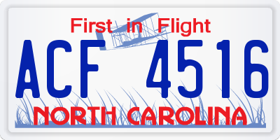 NC license plate ACF4516