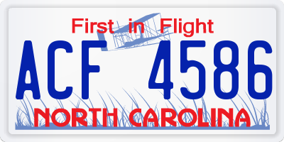 NC license plate ACF4586