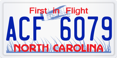 NC license plate ACF6079