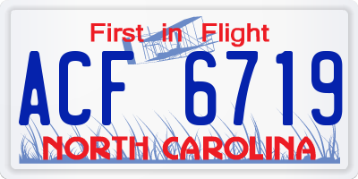 NC license plate ACF6719
