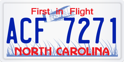 NC license plate ACF7271