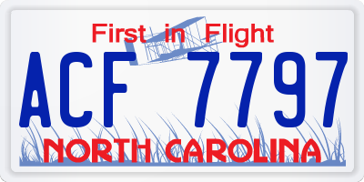 NC license plate ACF7797