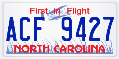 NC license plate ACF9427