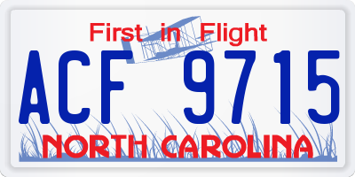 NC license plate ACF9715