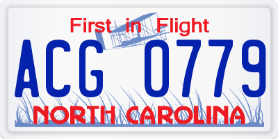 NC license plate ACG0779