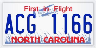 NC license plate ACG1166