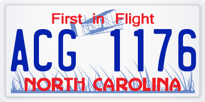 NC license plate ACG1176