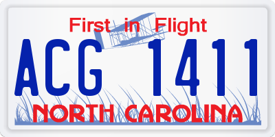 NC license plate ACG1411