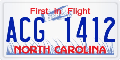 NC license plate ACG1412