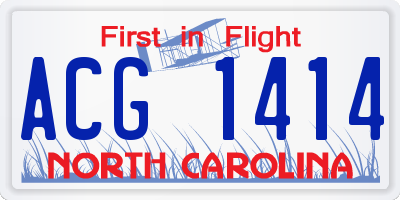 NC license plate ACG1414