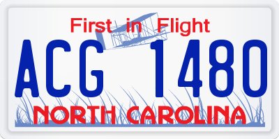 NC license plate ACG1480