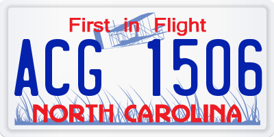 NC license plate ACG1506
