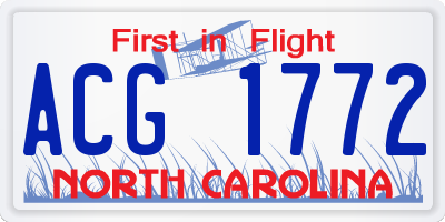 NC license plate ACG1772