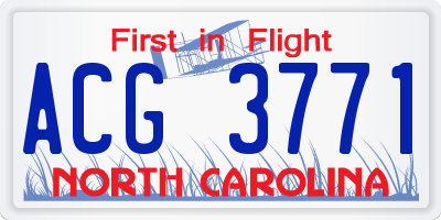 NC license plate ACG3771