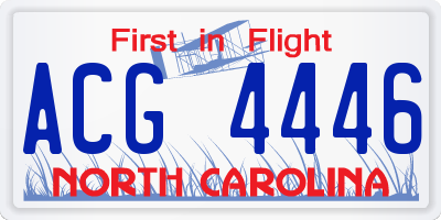 NC license plate ACG4446