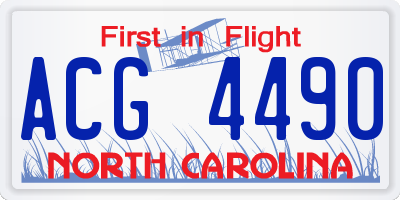 NC license plate ACG4490