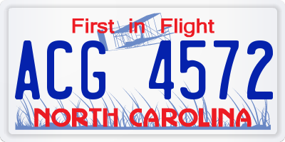NC license plate ACG4572