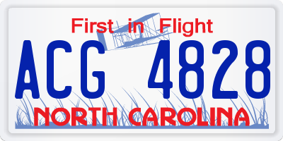 NC license plate ACG4828