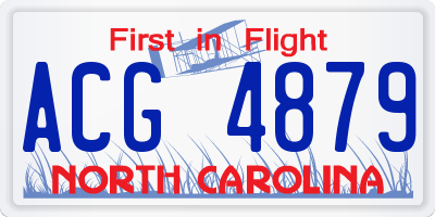 NC license plate ACG4879