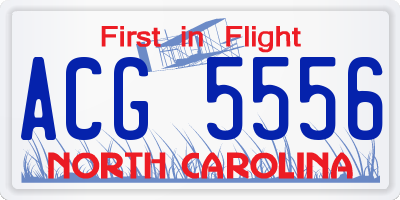 NC license plate ACG5556