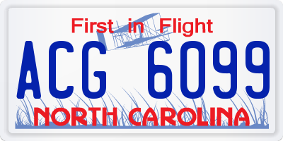 NC license plate ACG6099