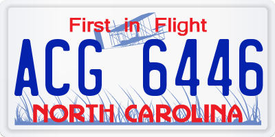 NC license plate ACG6446
