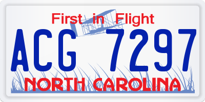 NC license plate ACG7297