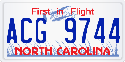 NC license plate ACG9744