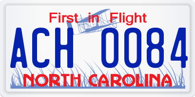 NC license plate ACH0084