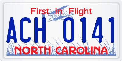 NC license plate ACH0141