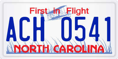 NC license plate ACH0541