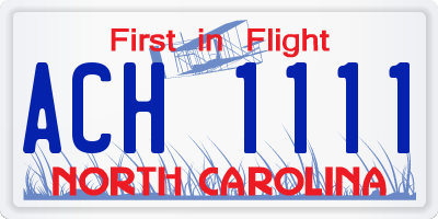 NC license plate ACH1111