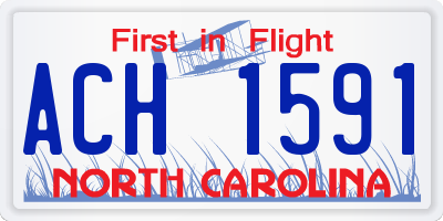 NC license plate ACH1591